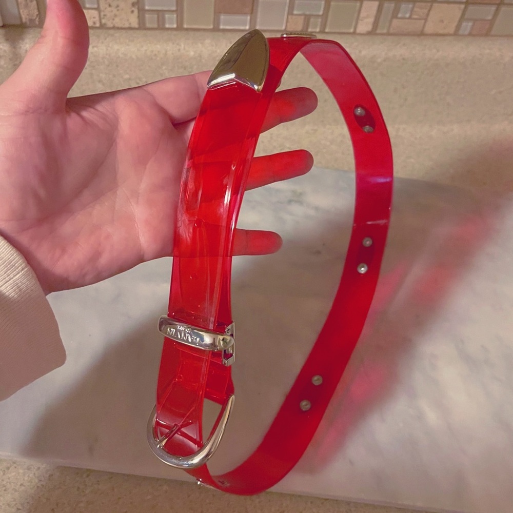 Auth. Lanvin Rare Vintage Neon Jelly Logo Belt - Picture 12 of 12